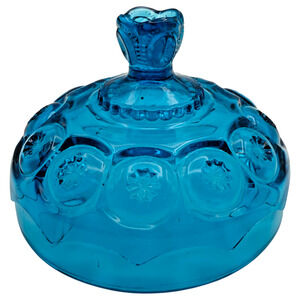 LE Smith Moon & Stars Blue Glass Compote Candy Dish LID ONLY Replacement READ
